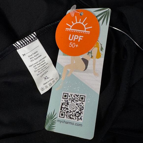 MyCharmo X-Large Athletic Swimsuit One-Piece Racerback UPF 50+ Colorblock Padded - Picture 5 of 5